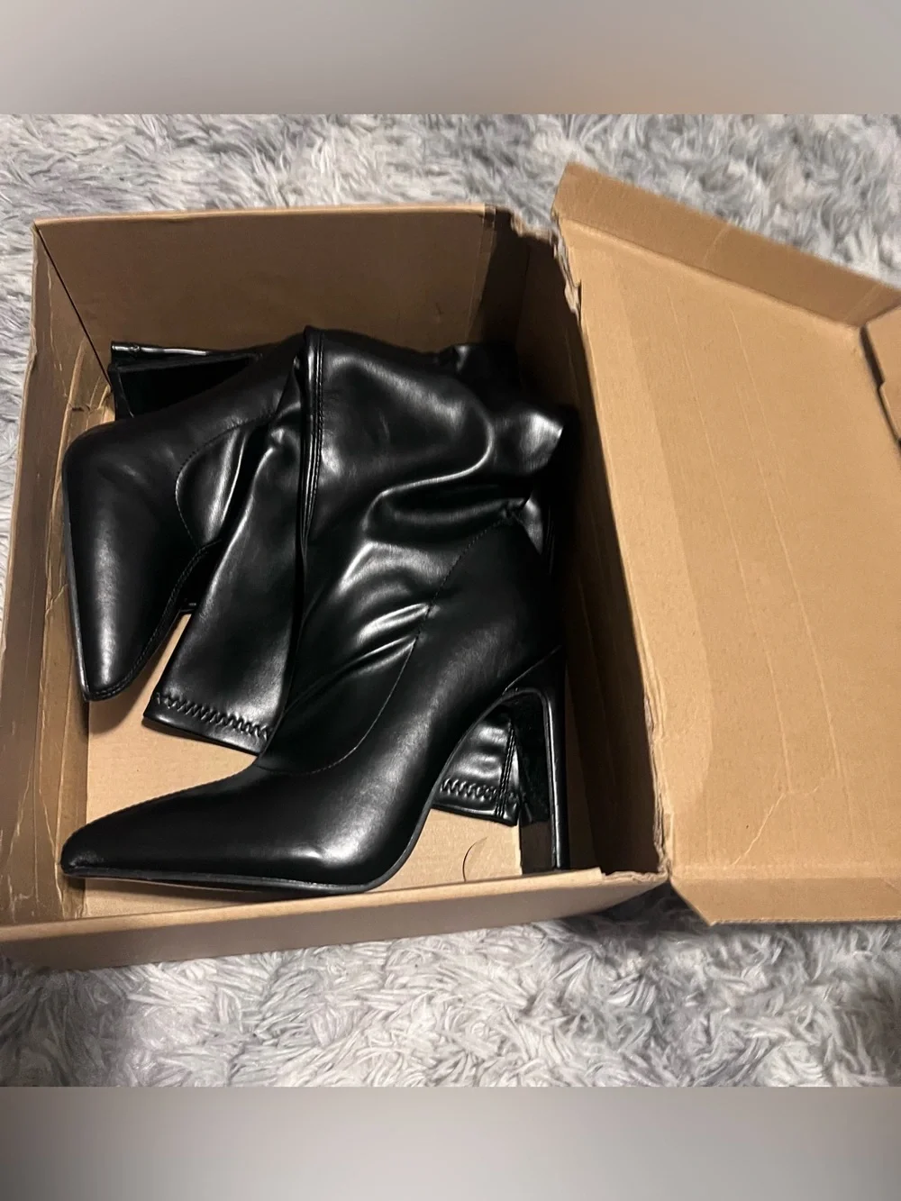 Women's Black Over-the-Knee Pointed Toe Stiletto Boots